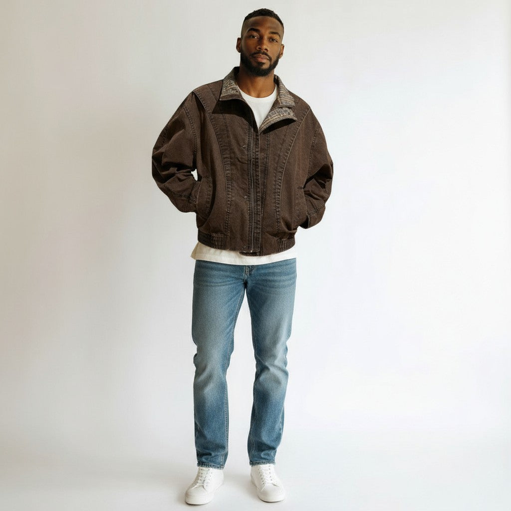 Men’s Vintage Streetwear Bomber Jacket